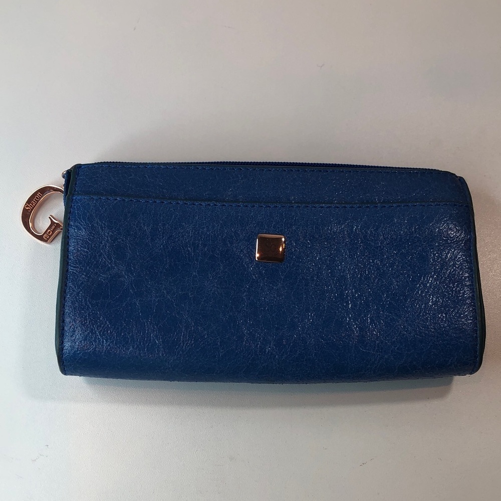 La Gioe di Toscana by Sharon Gioe Blue Leather Women's Wallet NEW - Picture 6 of 16